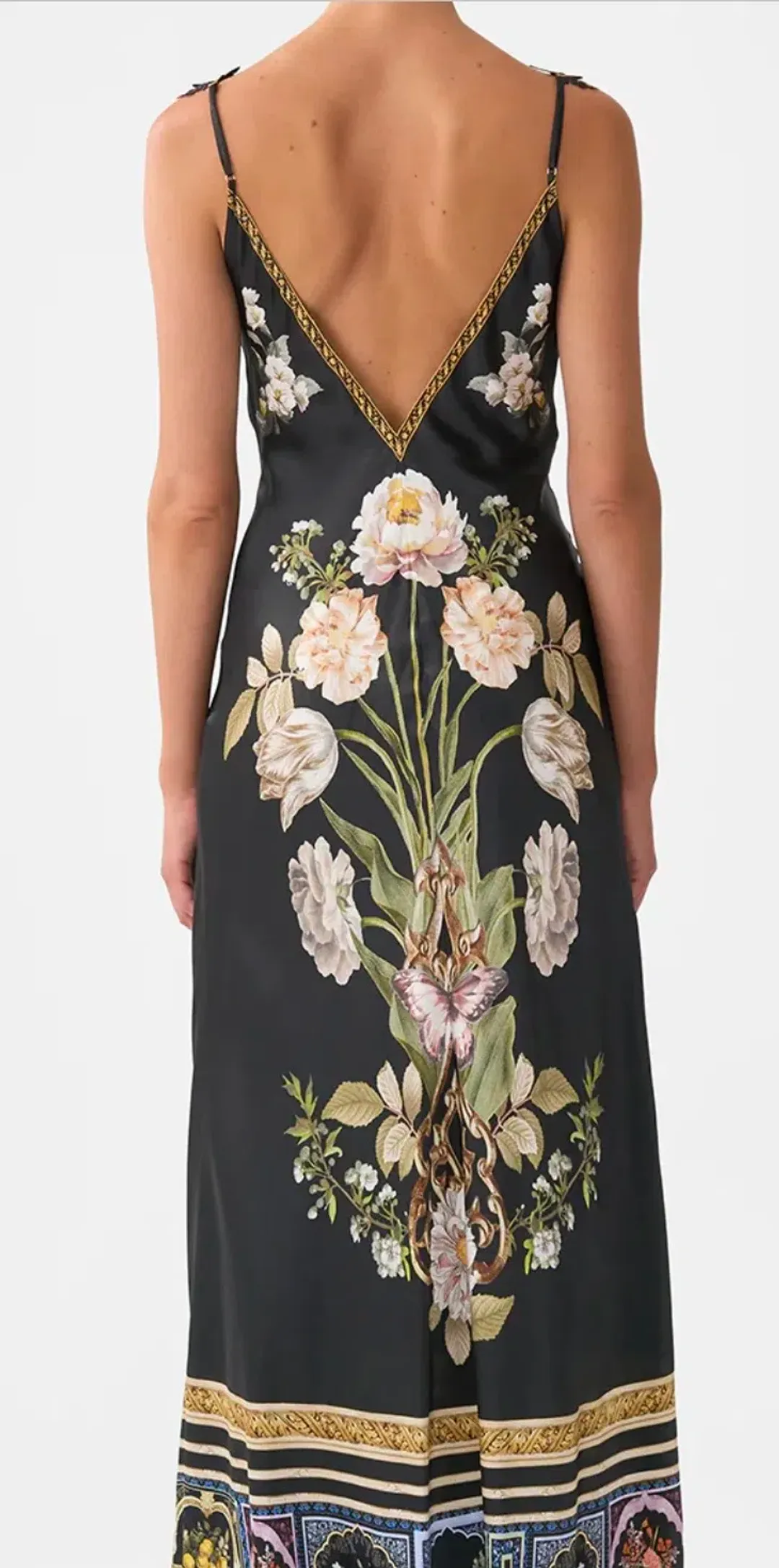 Camilla -Ottoman Elegance V-Neck Full Length Bias Slip Dress for rent on The Volte - main image