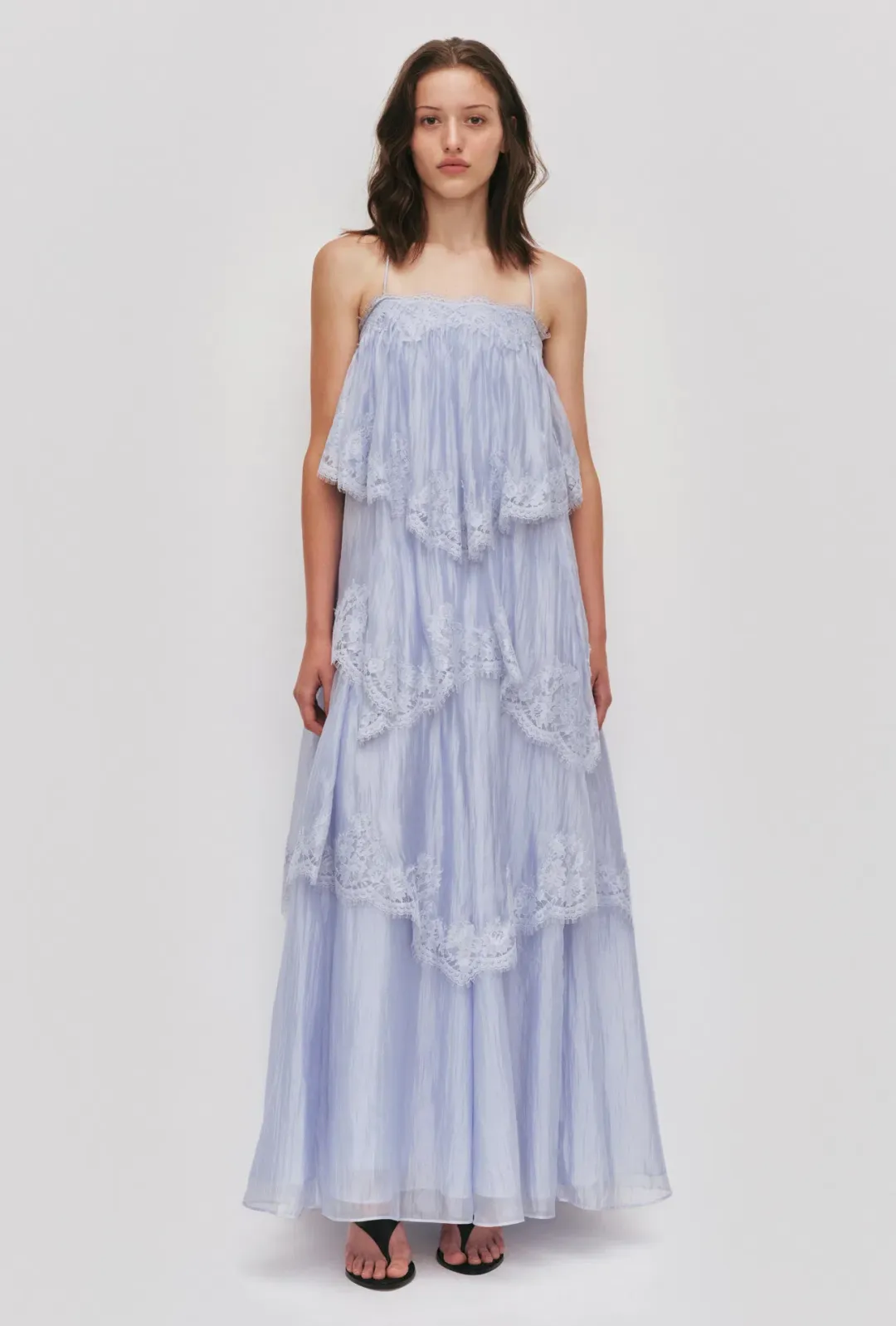 Aje Ophelia Lace Gown size 16 Blue  for rent on The Volte - main image