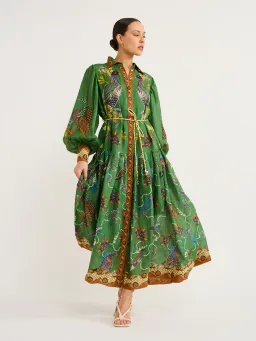 Alemais Birdie Shirt Dress in Jade Size AU 10 for rent on The Volte - image 2