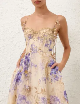 ZIMMERMANN DAWNING PICNIC MIDI DRESS SIZE 3/14 for rent on The Volte - image 4