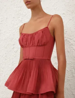 Zimmerman Pleated Tiered Midi Dress size 1/AU10 for rent on The Volte - image 3