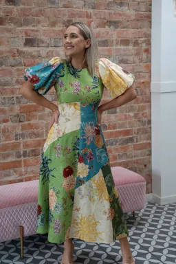 ALEMAIS AVERY SPLICED MIDI DRESS SIZE 12 for rent on The Volte - image 2
