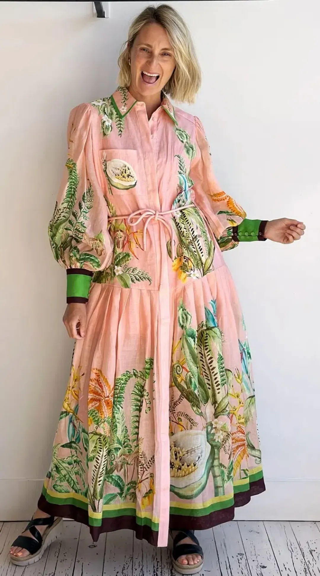 ALEMAIS PAPAYA SHIRTDRESS SIZE 12 for rent on The Volte - main image