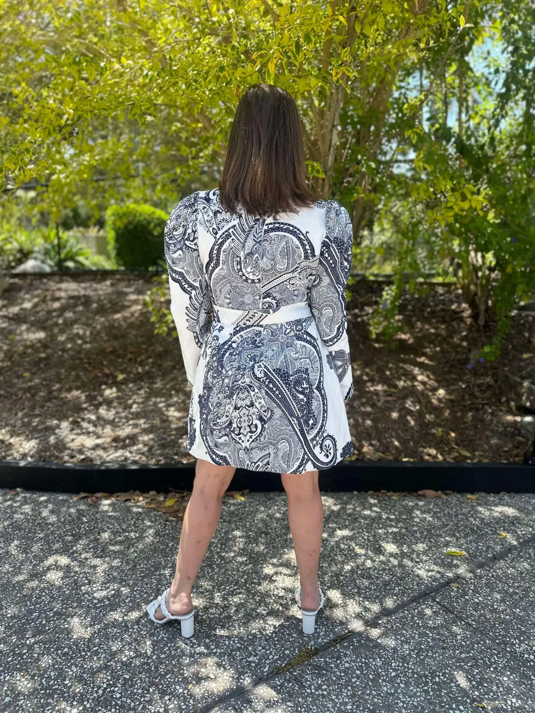 JUSTIN TONG HAZEL MINI DRESS [BLUE PAISLEY] for rent on The Volte - main image