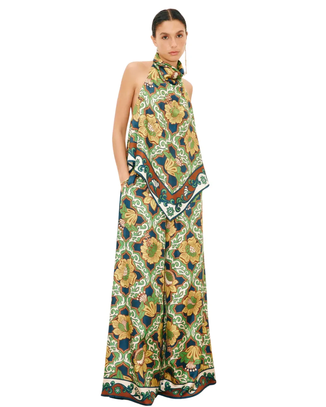 Alemais Liana Silk Palazzo Set Top/ Pant Size 12 for rent on The Volte - main image