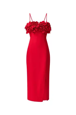 ELLIATT Lila fitted red midi dress  for rent on The Volte - image 1