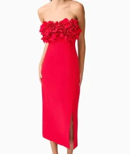 ELLIATT Lila fitted red midi dress  for rent on The Volte - image 3