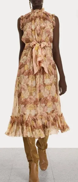 Zimmermann Tempo Flutter Midi Dress Size 3/14 with full length slip for rent on The Volte - image 8