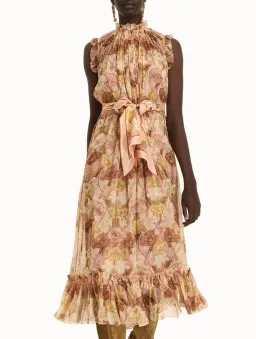 Zimmermann Tempo Flutter Midi Dress Size 3/14 with full length slip for rent on The Volte - image 2