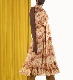 Zimmermann Tempo Flutter Midi Dress Size 3/14 with full length slip for rent on The Volte - image 1