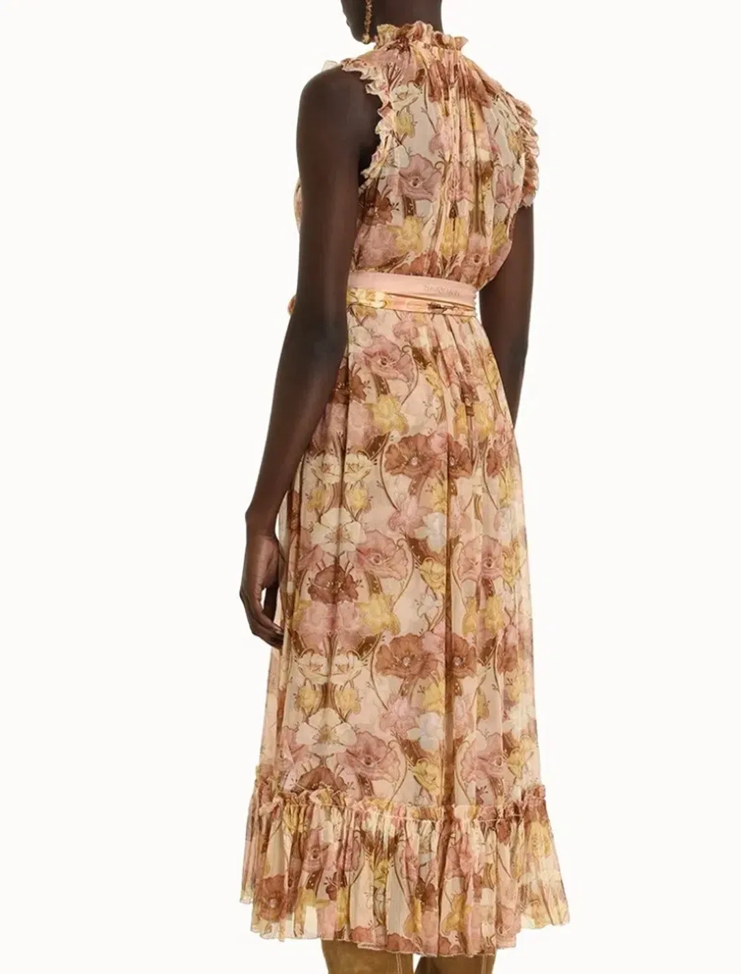 Zimmermann Tempo Flutter Midi Dress Size 3/14 with full length slip for rent on The Volte - main image