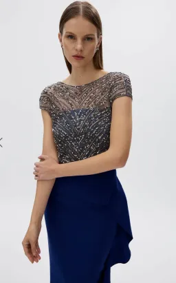 Rachel Gilbert Gingette Dress in colour Midnight size 5 for rent on The Volte - image 2
