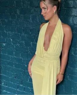 Bec + Bridge Cassis drape maxi Citron 8 for rent on The Volte - image 1