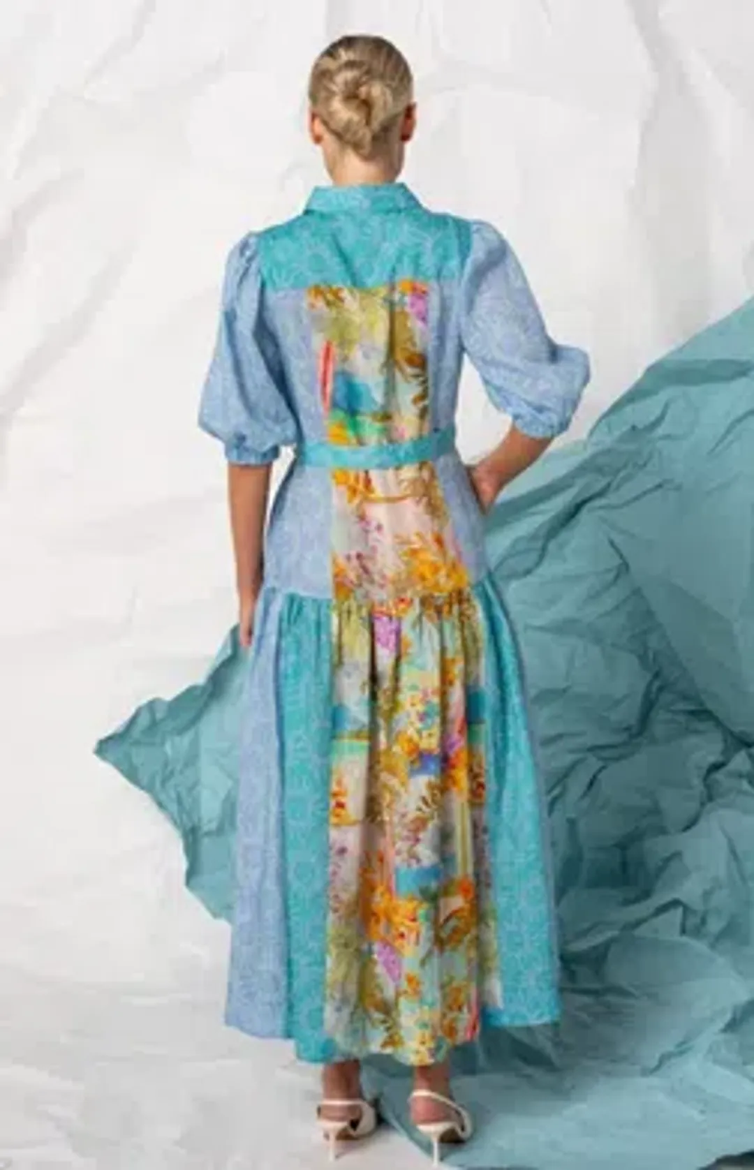 Kachel Hazel maxi multicolour dress size 8 for rent on The Volte - main image