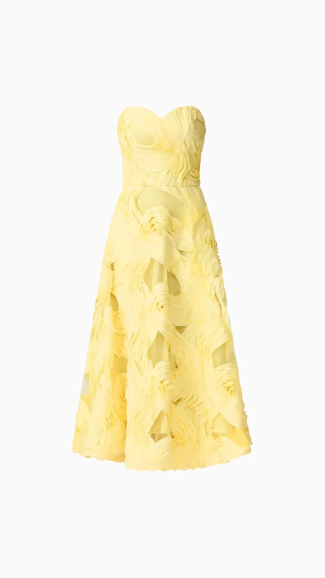 Elliatt Asher Sweetheart Midi Dress in Yellow Size L (12) for rent on The Volte - main image