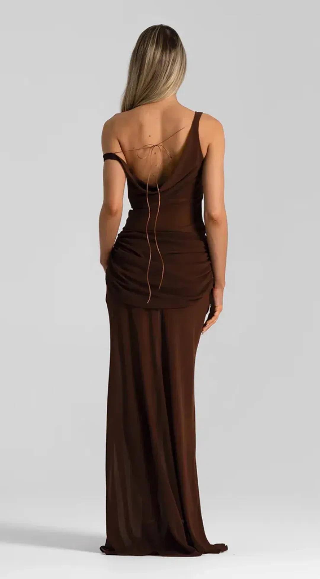 Natalie Rolt Cadence Gown Espresso size 1 for rent on The Volte - main image