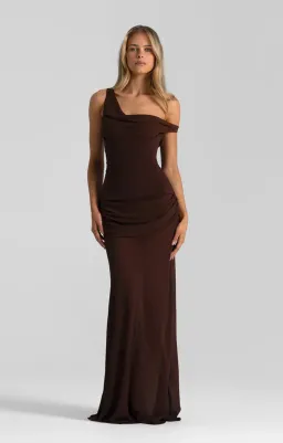 Natalie Rolt Cadence Gown Espresso size 1 for rent on The Volte - image 1
