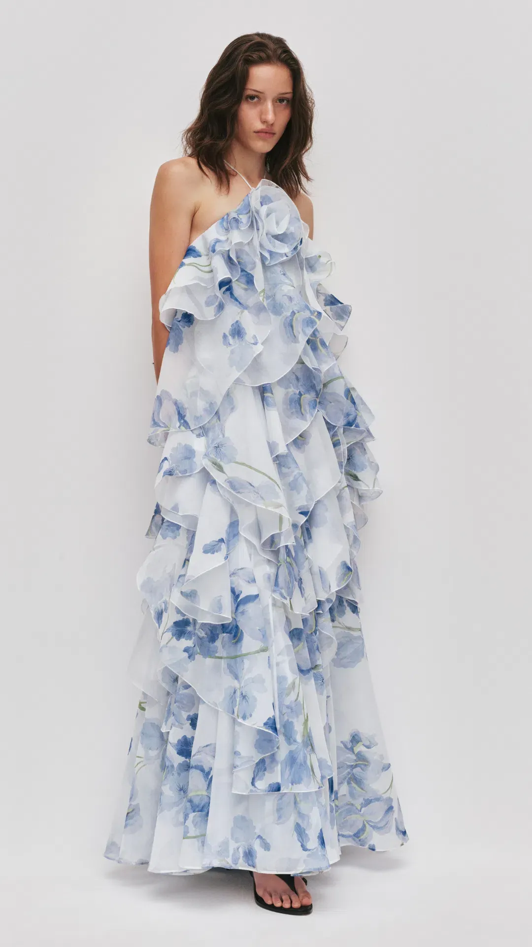 AJE Pandorea Layered Maxi Dress in Iris Size 8 for rent on The Volte - main image