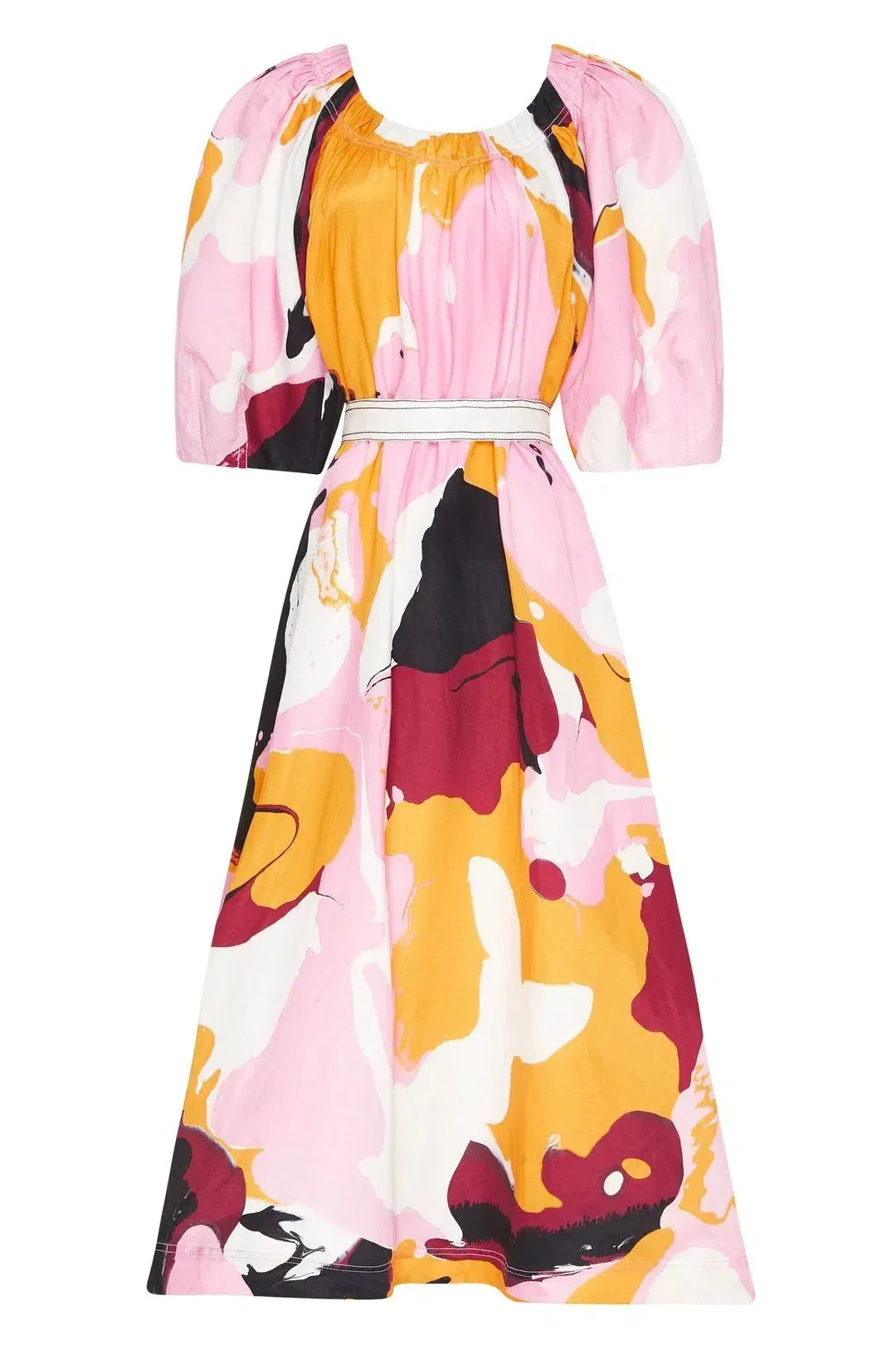 Aje Psychedelic Midi Smock Dress Multi Colour Print Size 8 for rent on The Volte - main image