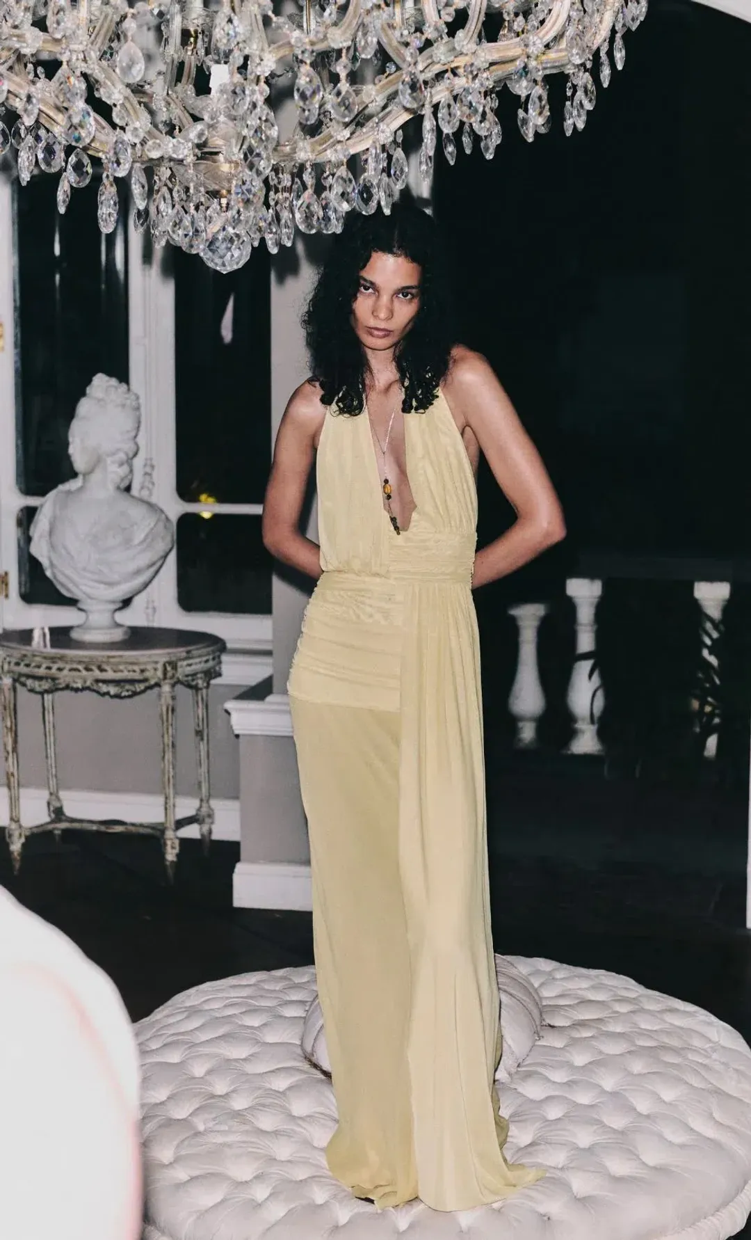 Bec and Bridge Cassis Drape Maxi Dress in Citron Yellow Size 10 for rent on The Volte - main image