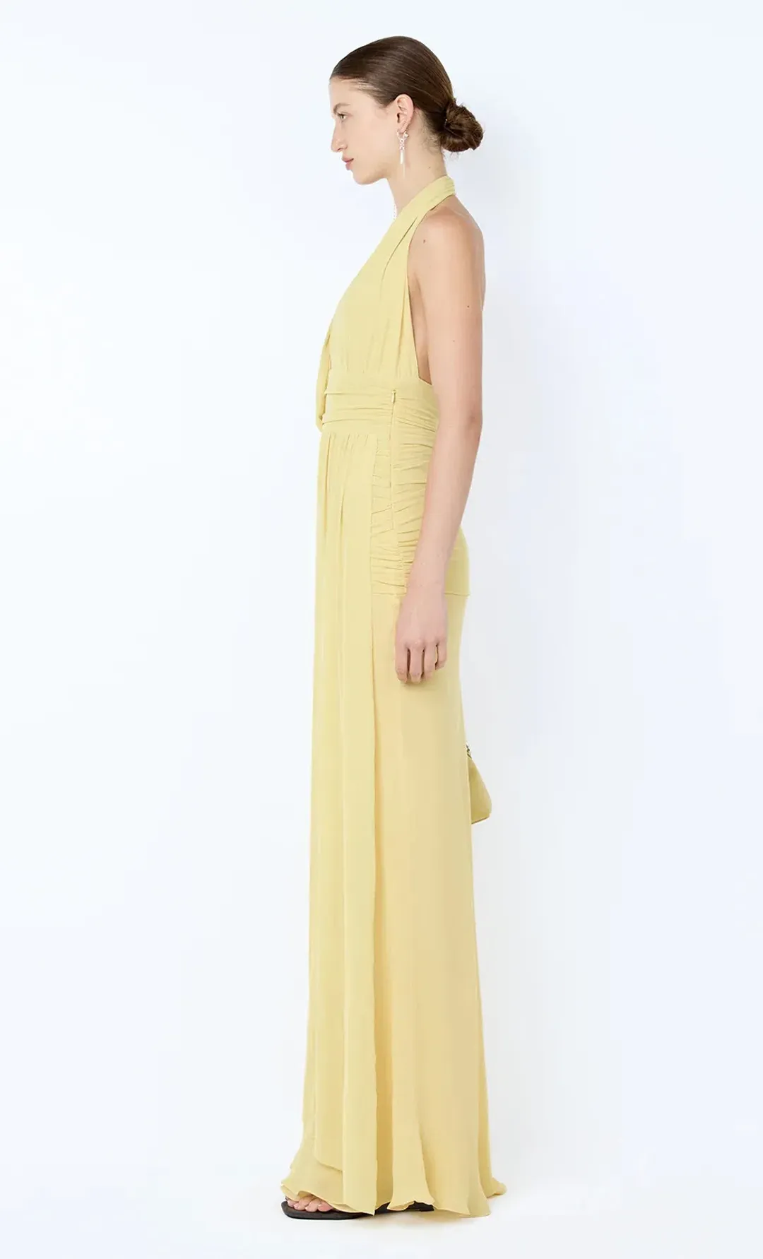 Bec and Bridge Cassis Drape Maxi Dress in Citron Yellow Size 10 for rent on The Volte - main image