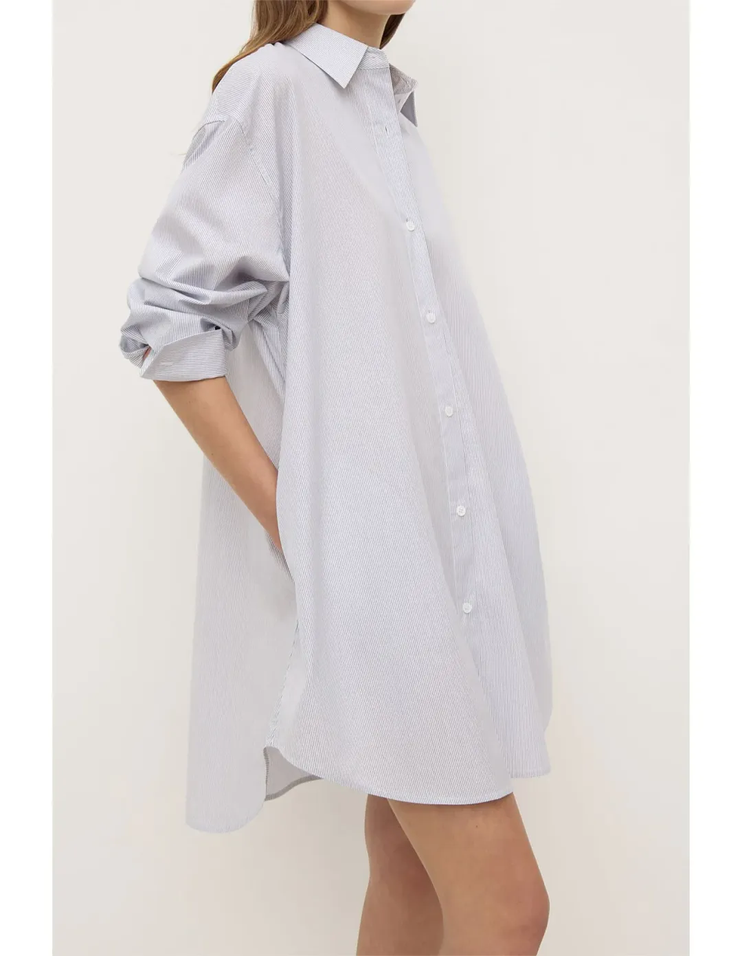 Assembly Label Cora Stripe Shirt Dress navy Stripe White Size 6 for rent on The Volte - main image