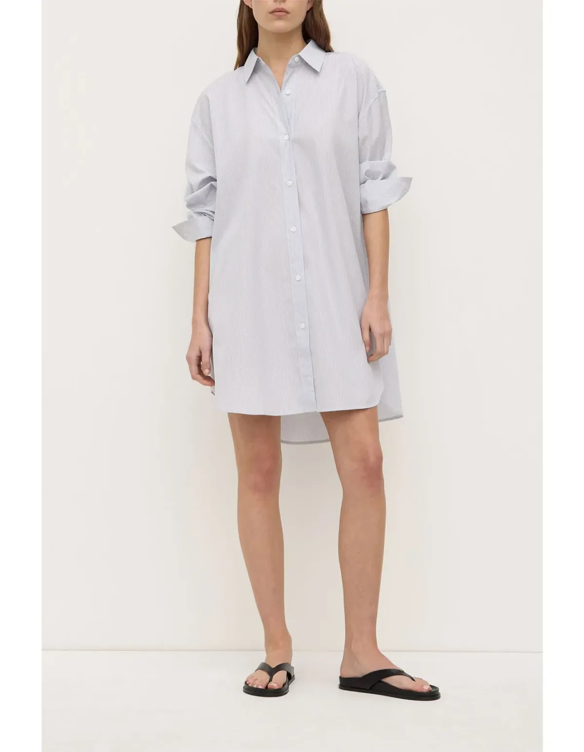 Assembly Label Cora Stripe Shirt Dress navy Stripe White Size 6 for rent on The Volte - main image