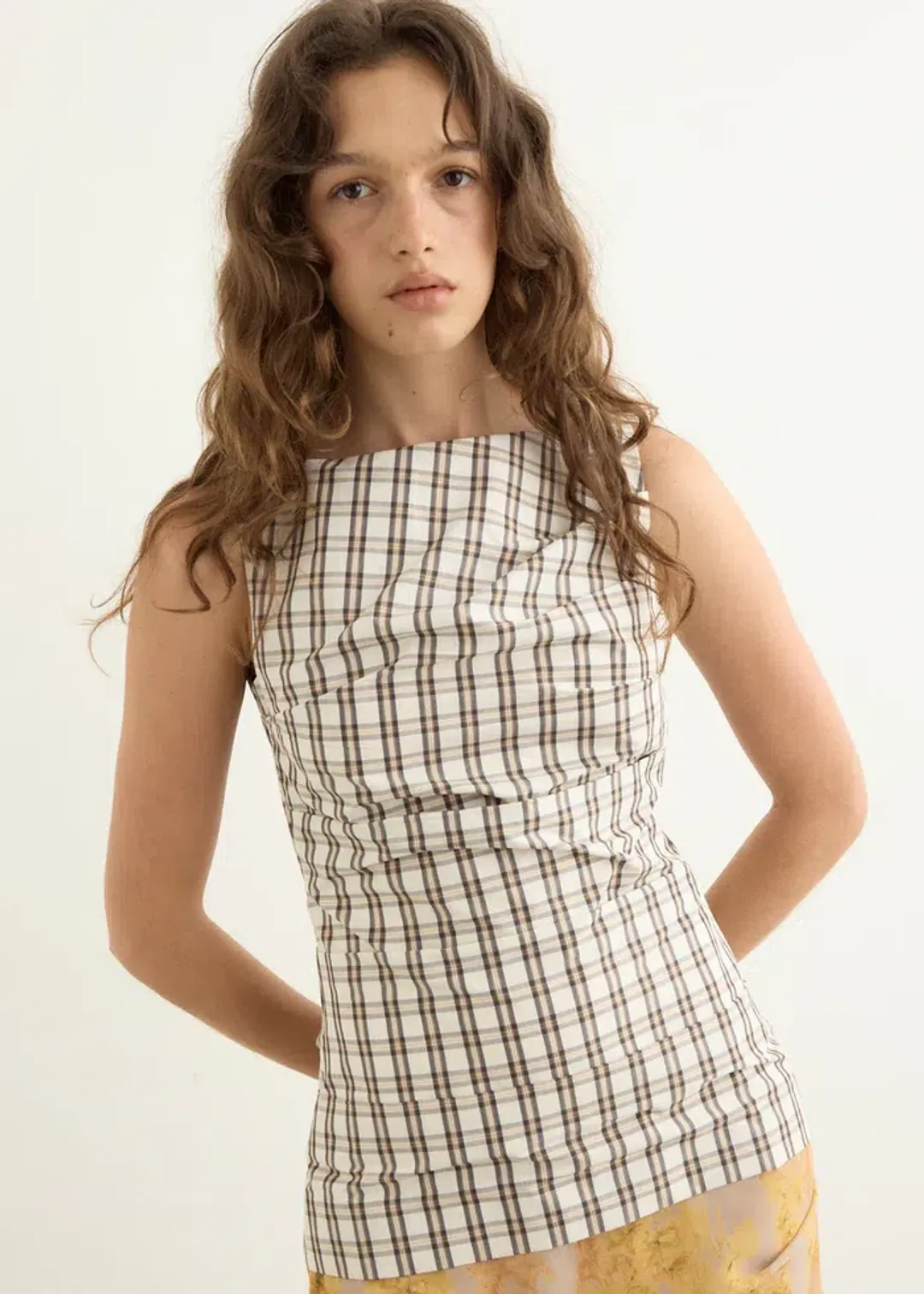 Wynn Hamlyn Emily Mini Dress - Multi Plaid/Floral - Size 8 for rent on The Volte - main image