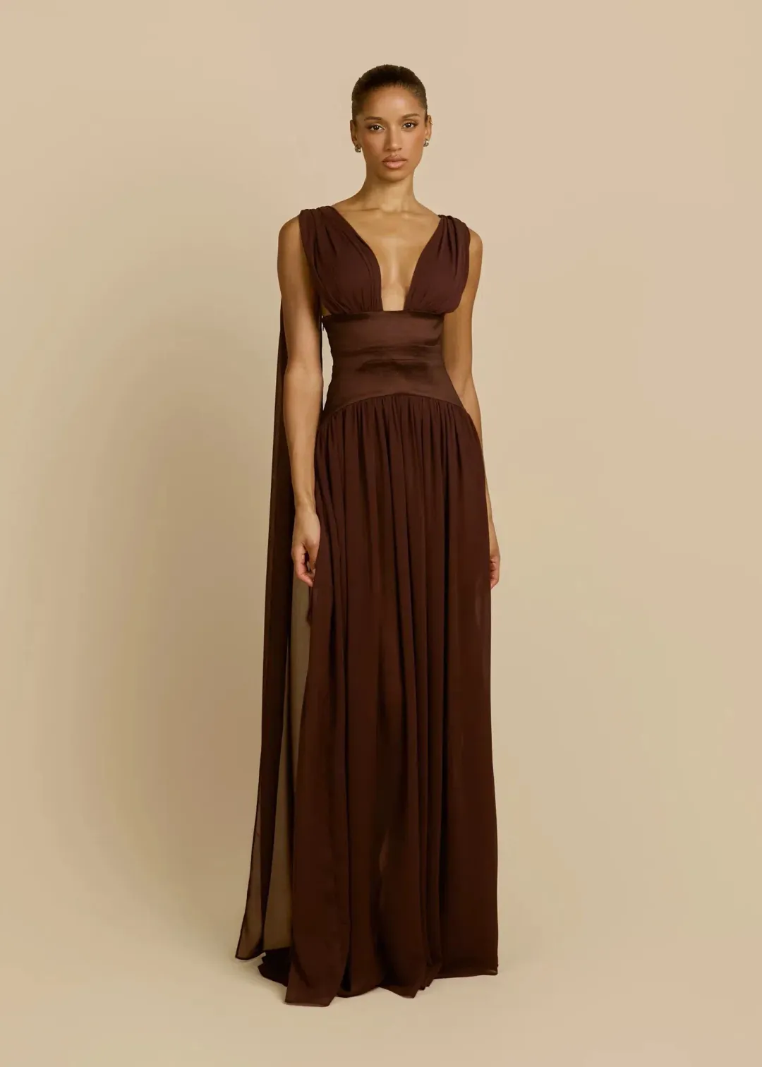 Arcina Ori Ramona Dress in Cacao Size M / AU 10 for rent on The Volte - main image