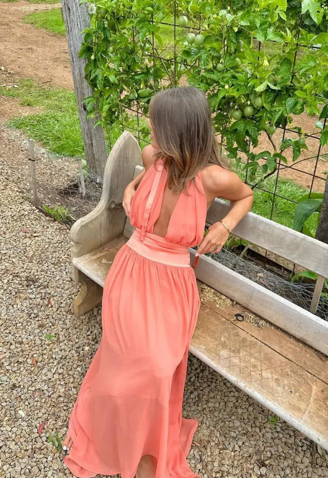 Arcina Ori Serena Maxi Dress in Coral Size S / AU 8 for rent on The Volte - main image