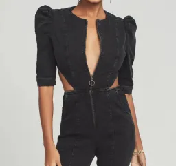 Retrofete Denim Jumpsuit for rent on The Volte - image 4
