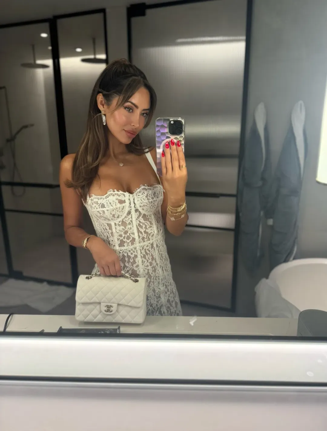HELSA WHITE LACE COLUMN DRESS SIZE 8 for rent on The Volte - main image