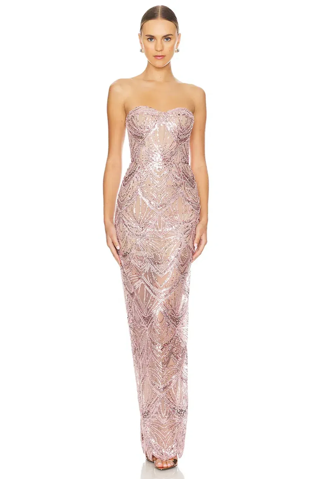 Bronx and Banco Giselle Maxi Dress in Blush Size S for rent on The Volte - main image