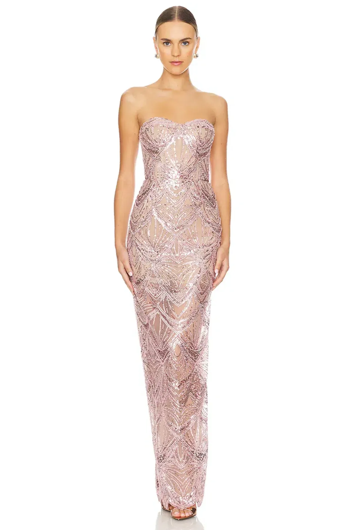 Bronx and Banco Giselle Maxi Dress in Blush Size S for rent on The Volte - main image