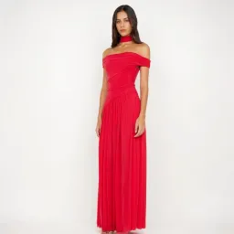 Bec & Bridge Deija Off Shoulder Red Maxi Dress Size 10 for rent on The Volte - image 2
