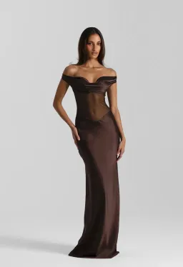 Natalie Rolt Gwenyth Gown - Espresso - Size XS for rent on The Volte - image 1