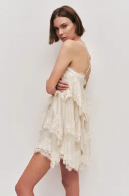 Aje Ophelia Lace Mini Dress Pastel Yellow Size 8 for rent on The Volte - image 3