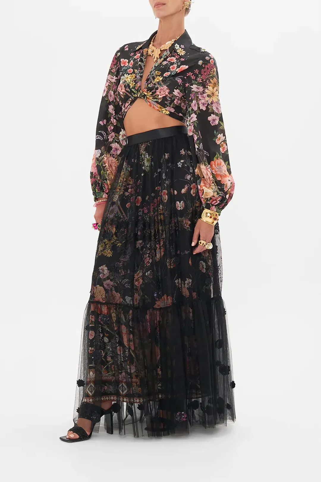 camilla wrap top and ruffle skirt Letters from a vineyard for rent on The Volte - main image