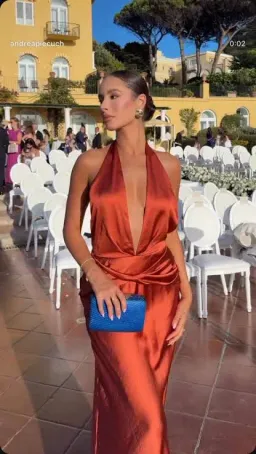 ARCINA ORI FRANCESCA DRESS METALLIC ORANGE SIZE S / 8 for rent on The Volte - image 2