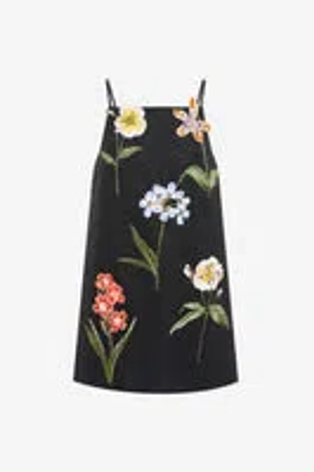 Leia Embroidered Mini Dress - Botanical Print in Ebony - AU 10 (US 6) / Botanical Print in Ebony for rent on The Volte - main image