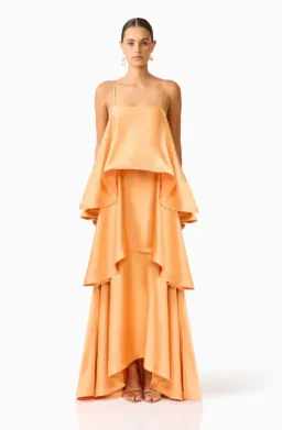 TILLY TIERED MAXI DRESS | ORANGE - SIZE 6 for rent on The Volte - image 1
