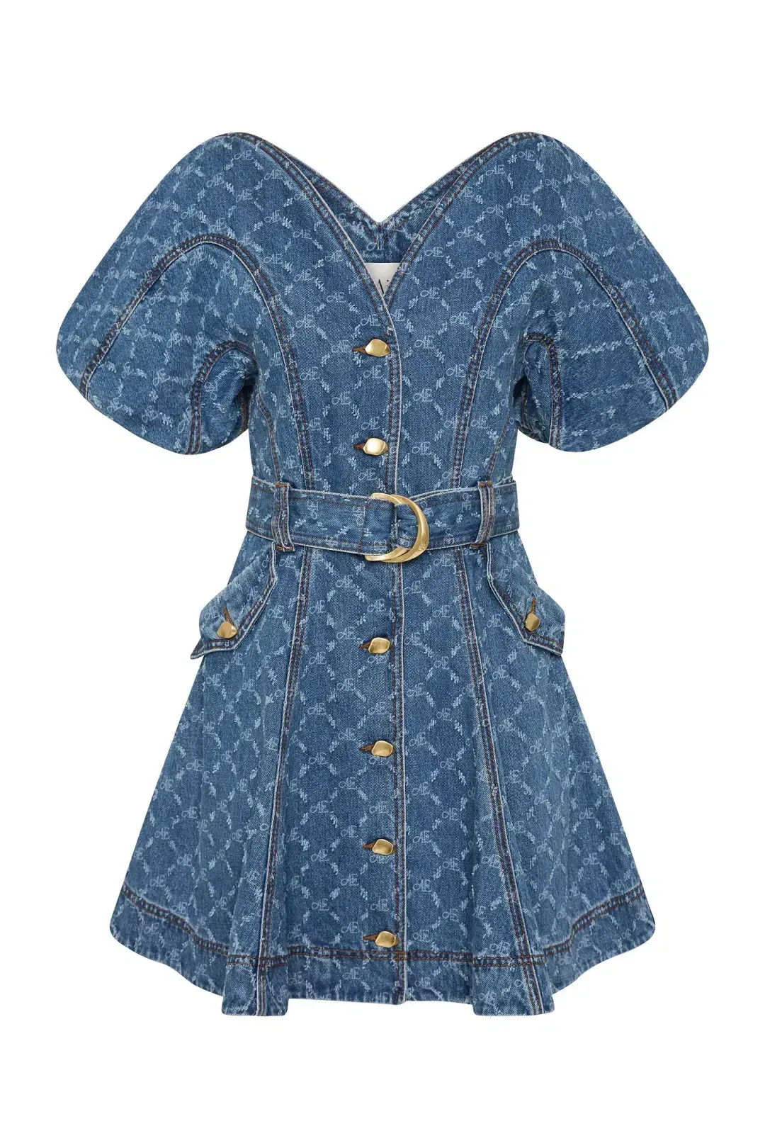 Aje Diamond logo denim mini dress sz 16 for rent on The Volte - main image