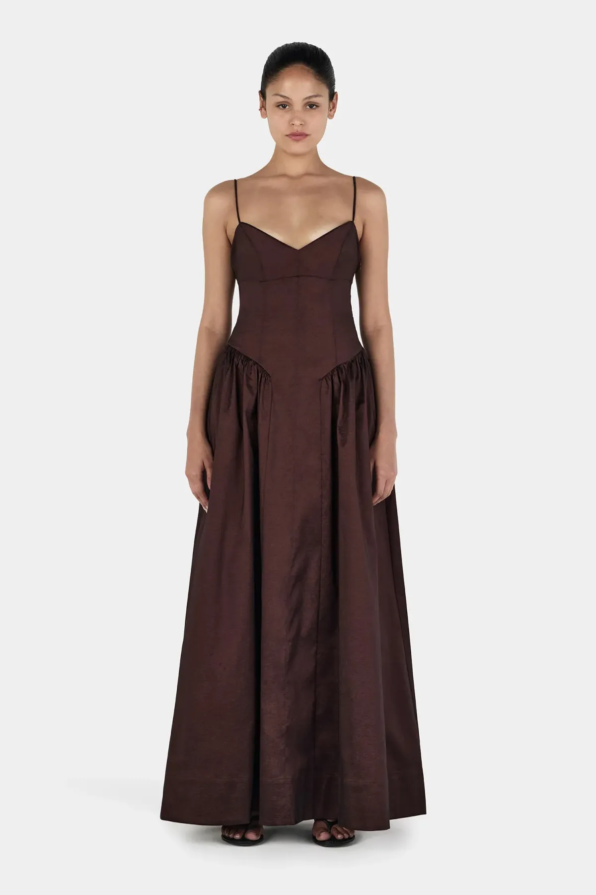Hansen & Gretel Bellini Gown in Chocolate Size S/AU8 for rent on The Volte - main image