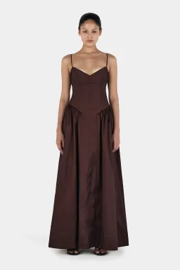 Hansen & Gretel Bellini Gown in Chocolate Size S/AU8 for rent on The Volte - image 1