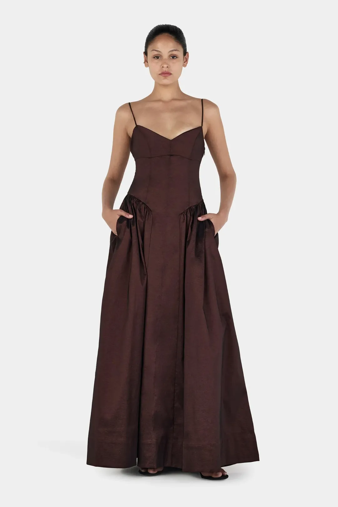 Hansen & Gretel Bellini Gown in Chocolate Size S/AU8 for rent on The Volte - main image