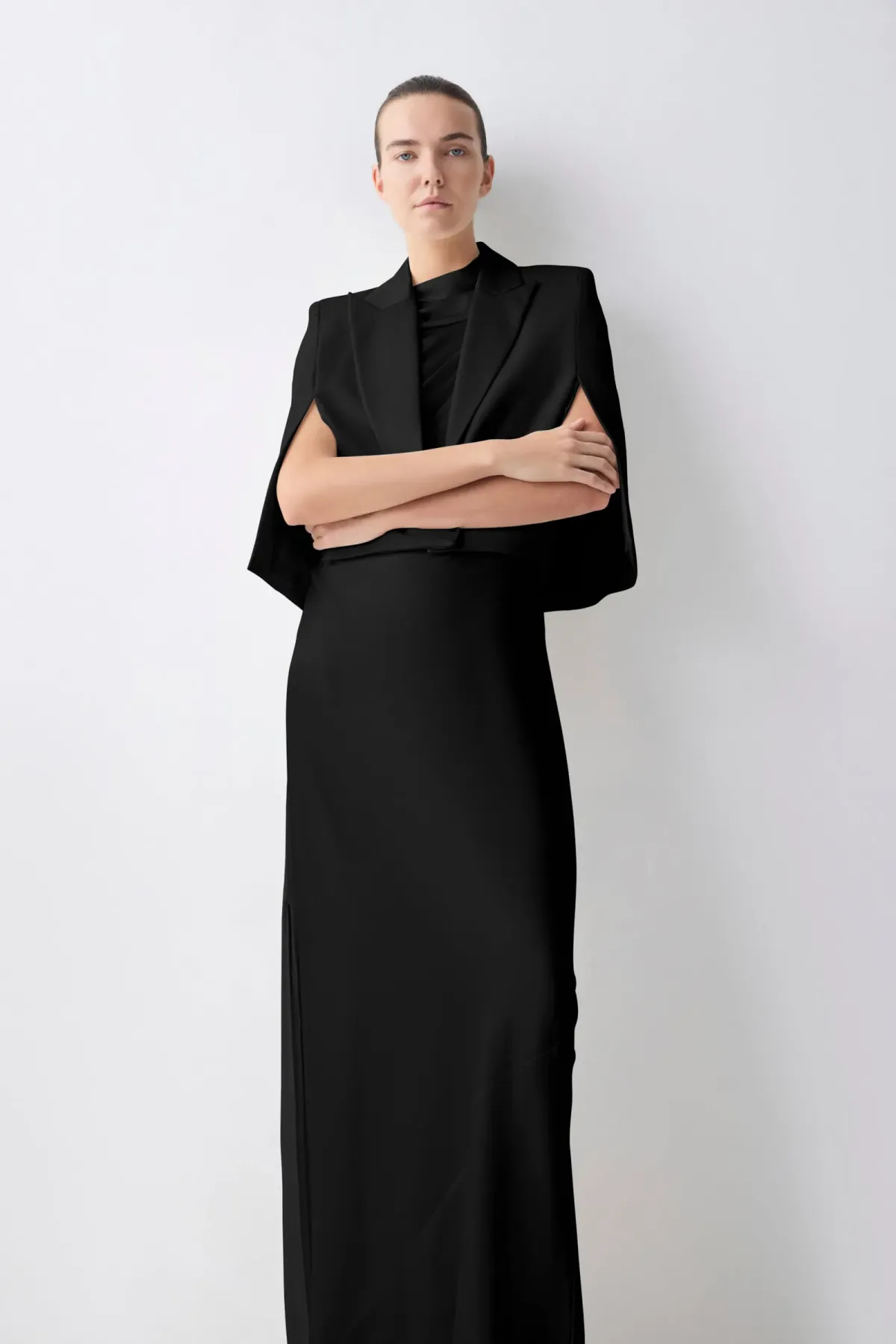 Bianca Spender Crepe Jacquette Black Size 6 for rent on The Volte - main image