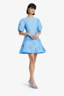 Leo Lin Simona mini dress blue 8 for rent on The Volte - image 1