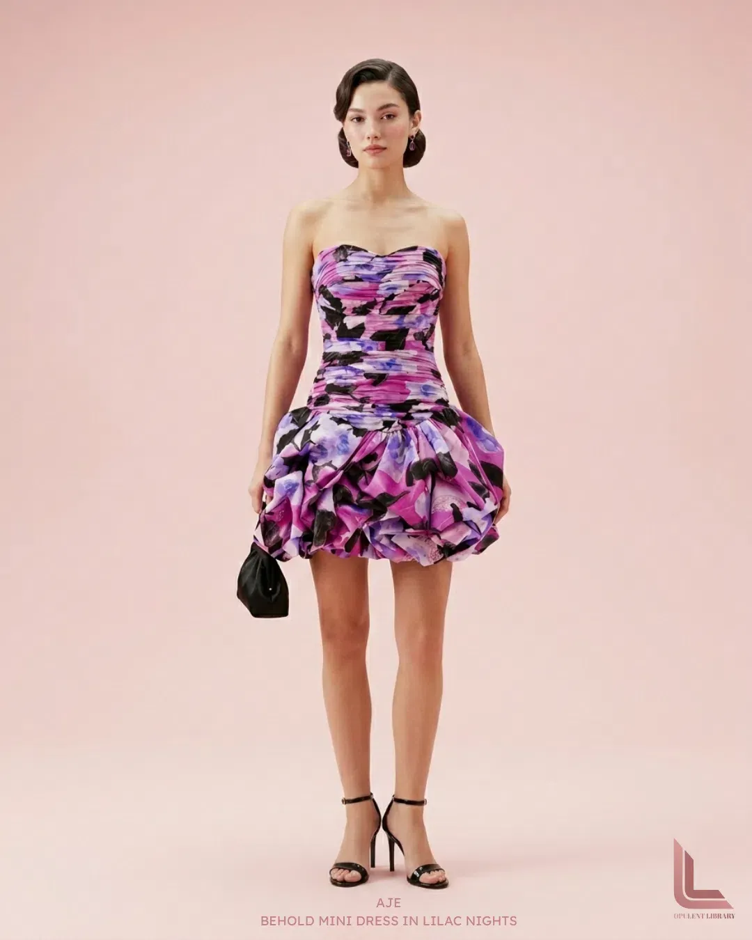 Aje Behold Mini Dress in Lilac Nights for rent on The Volte - main image
