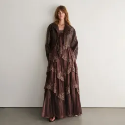 AJE Ophelia Lace Gown In Chocolate Size 10 for rent on The Volte - image 5