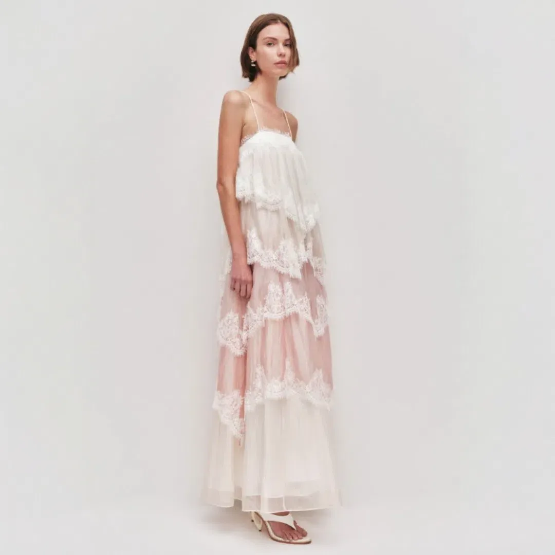 Aje Ophelia Lace Gown in Multi Size AU 10 for rent on The Volte - main image
